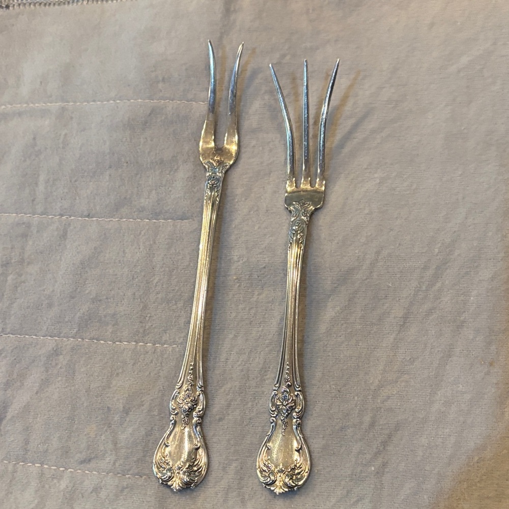 Towle Old Master Sterling Silver Lemon Fork and Pickle/Olive Fork
